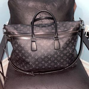 Black Louis Vuitton weekender bag